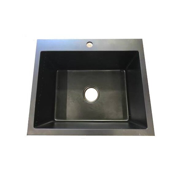 Uptown Laundry Trough Black With Tap Hole