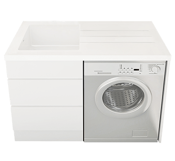 Bloom White Laundry Unit Left Hand Bowl no Tap Hole
