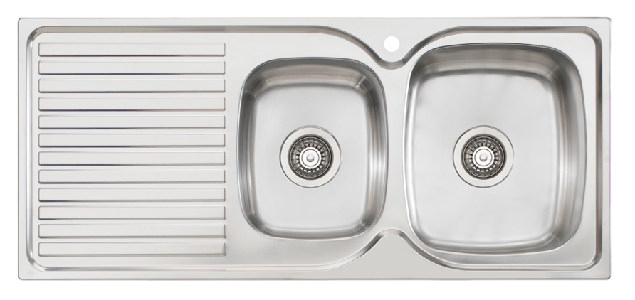 Harmony Bassini Right Hand One and Three Quarter Bowl Sink With Drainer