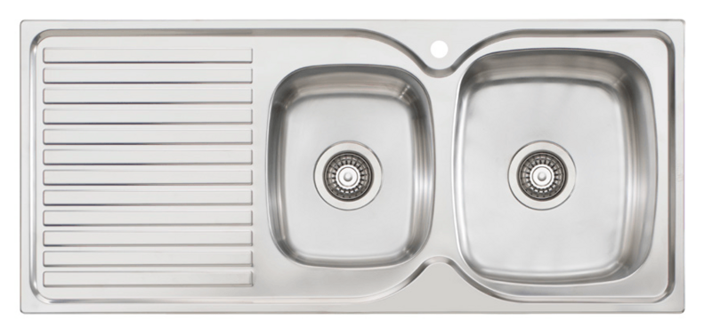 Harmony Bassini Right Hand One and Three Quarter Bowl Sink With Drainer
