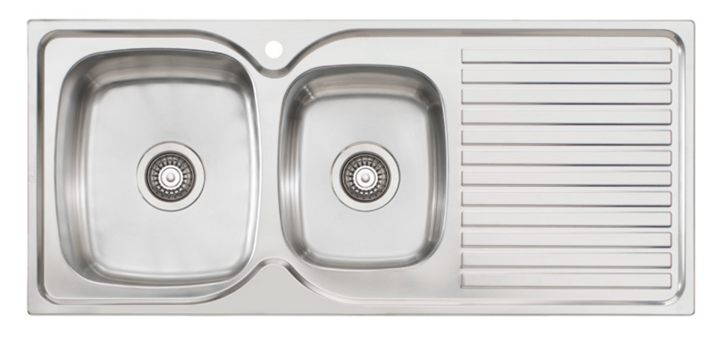 Harmony Bassini Left Hand One and Three Quarter Bowl Sink With Drainer