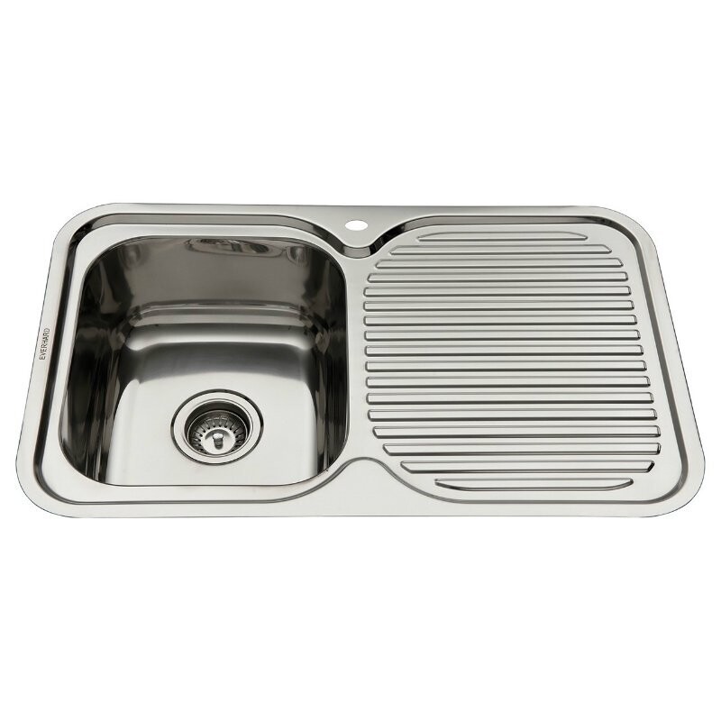 NuGleam Single Bowl Sink With Drainer, Nugleam Single Bowl Sink: Left Hand Bowl