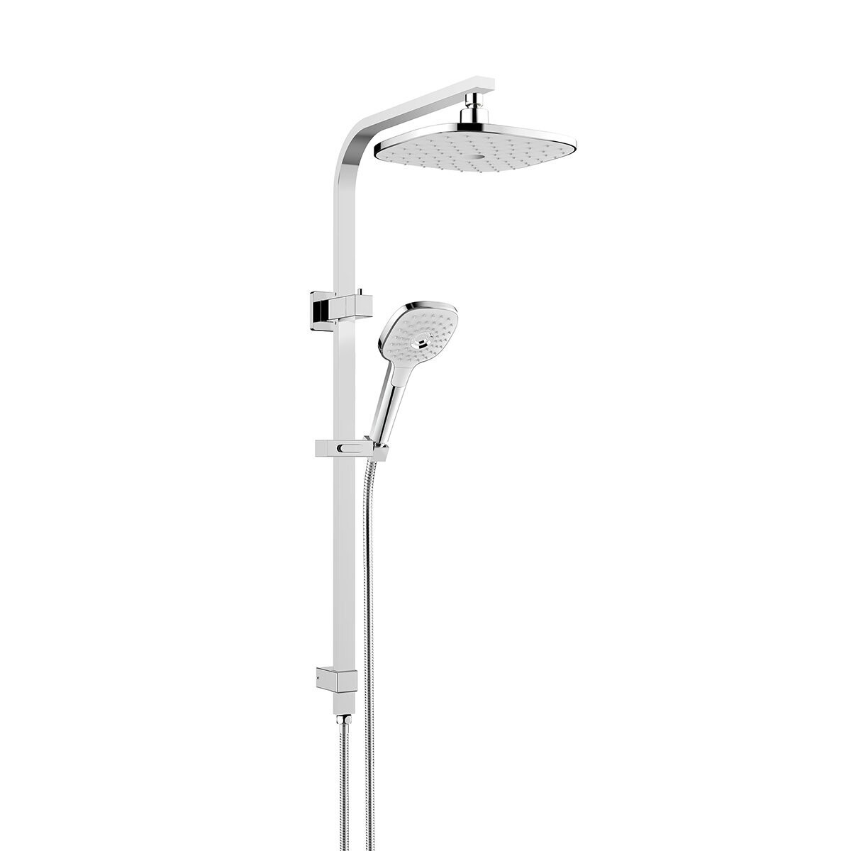 Corban Twin Rail Shower Chrome