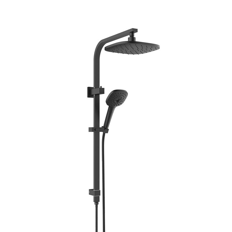 Corban Twin Rail Shower Matte Black