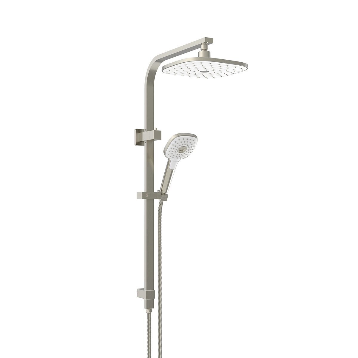 Corban Twin Rail Shower Brushed Nickel