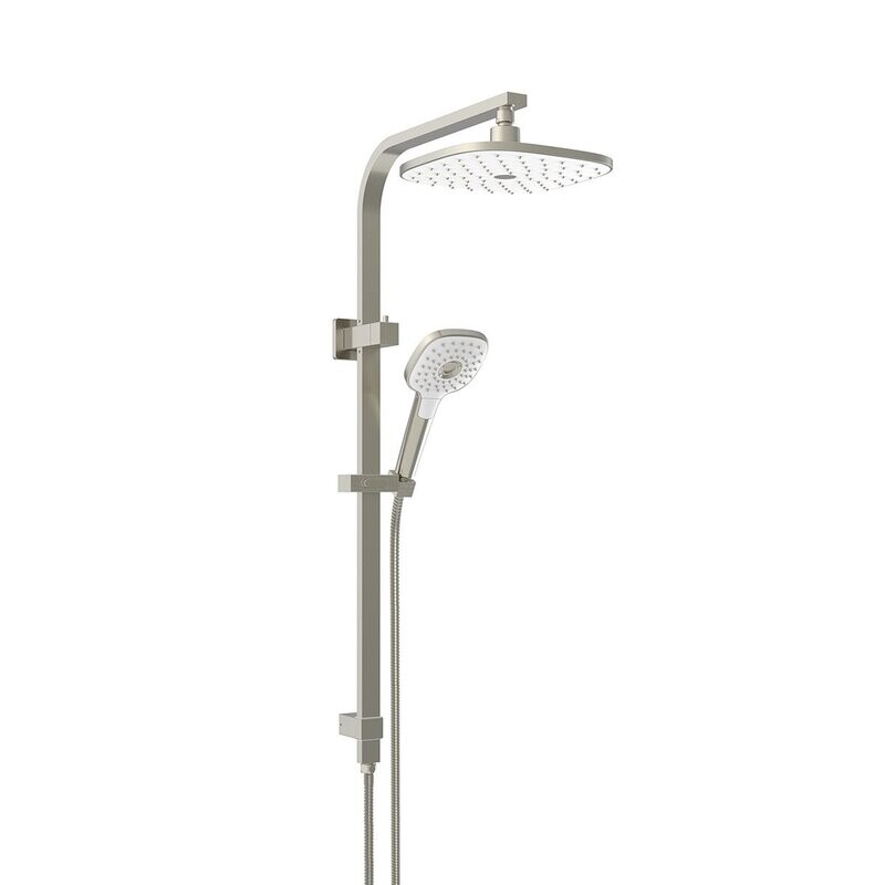Corban Twin Rail Shower Brushed Nickel
