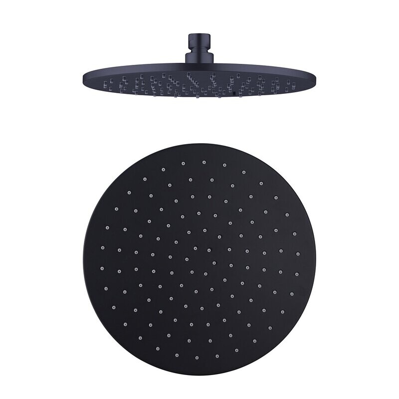 Nova Round Shower Head 200mm Matte Black