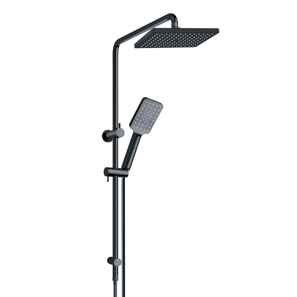 Bakara Rectangle Twin Rail Shower Matte Black
