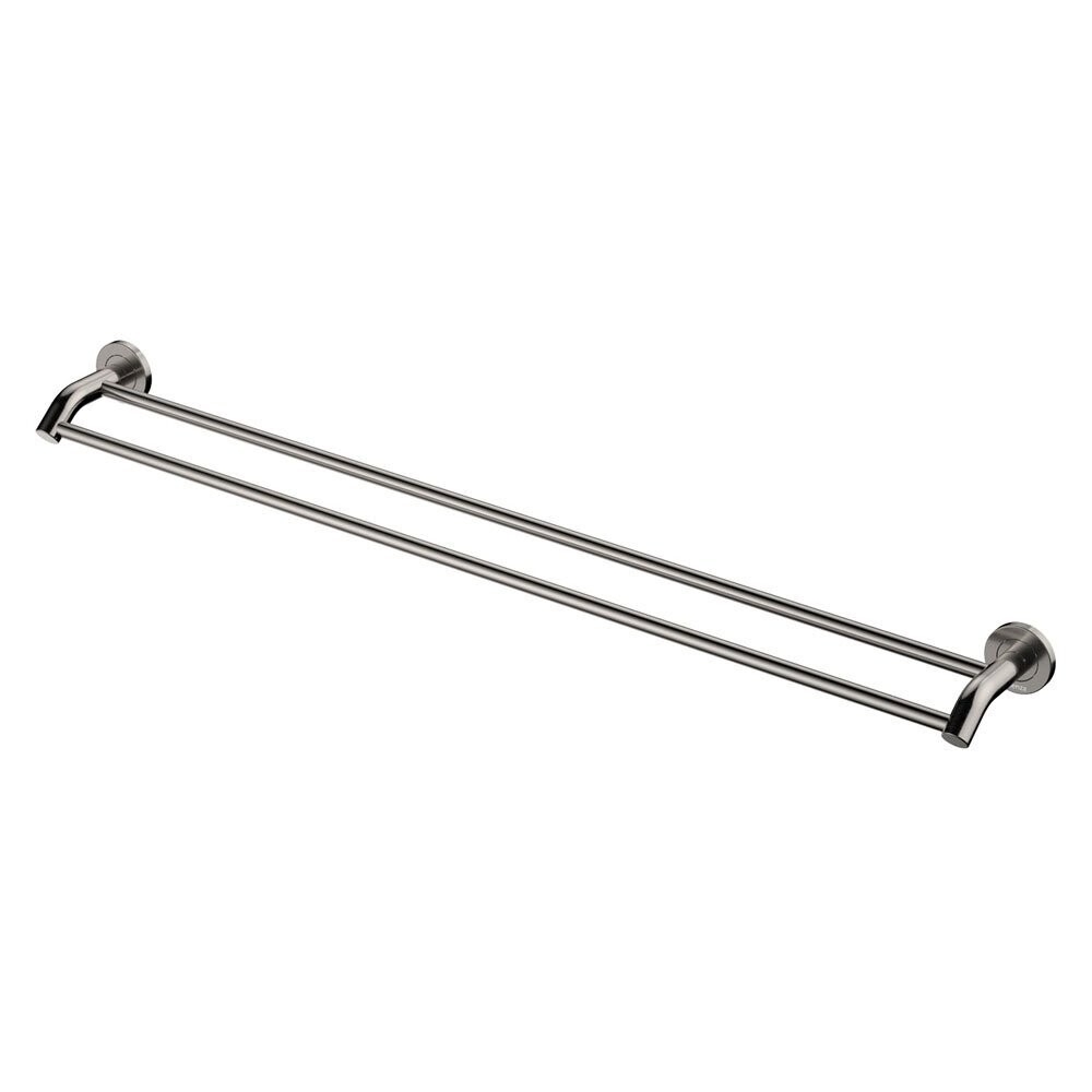 Kaya Double Towel Rail Brushed Nickel 900mm