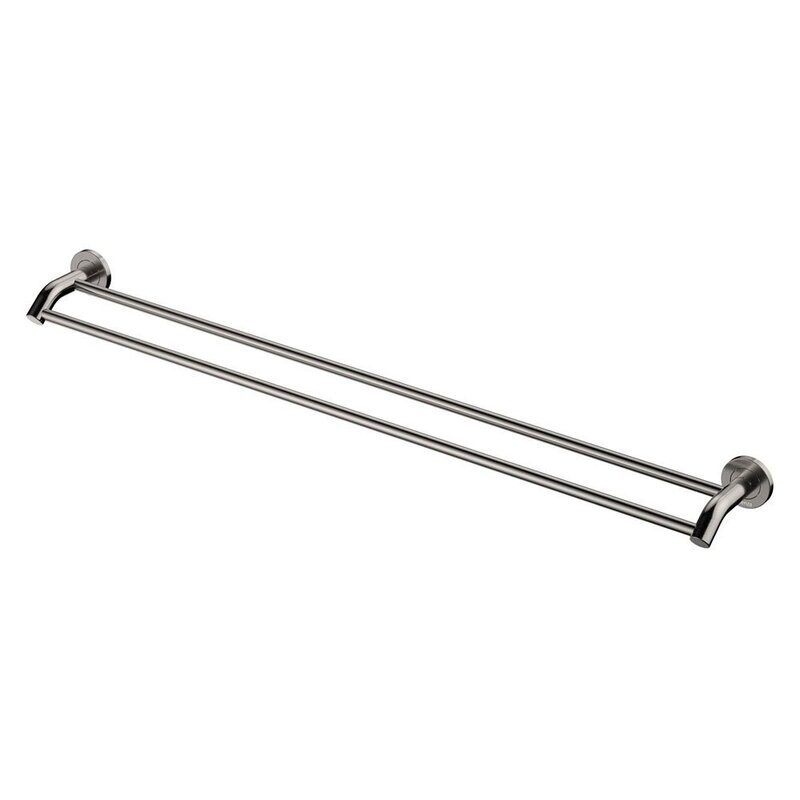 Kaya Double Towel Rail Brushed Nickel 900mm