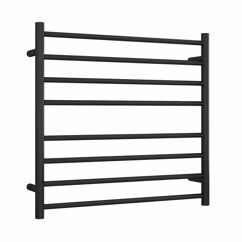 Heated Towel Rail - Straight Round Matte Black SR33MB