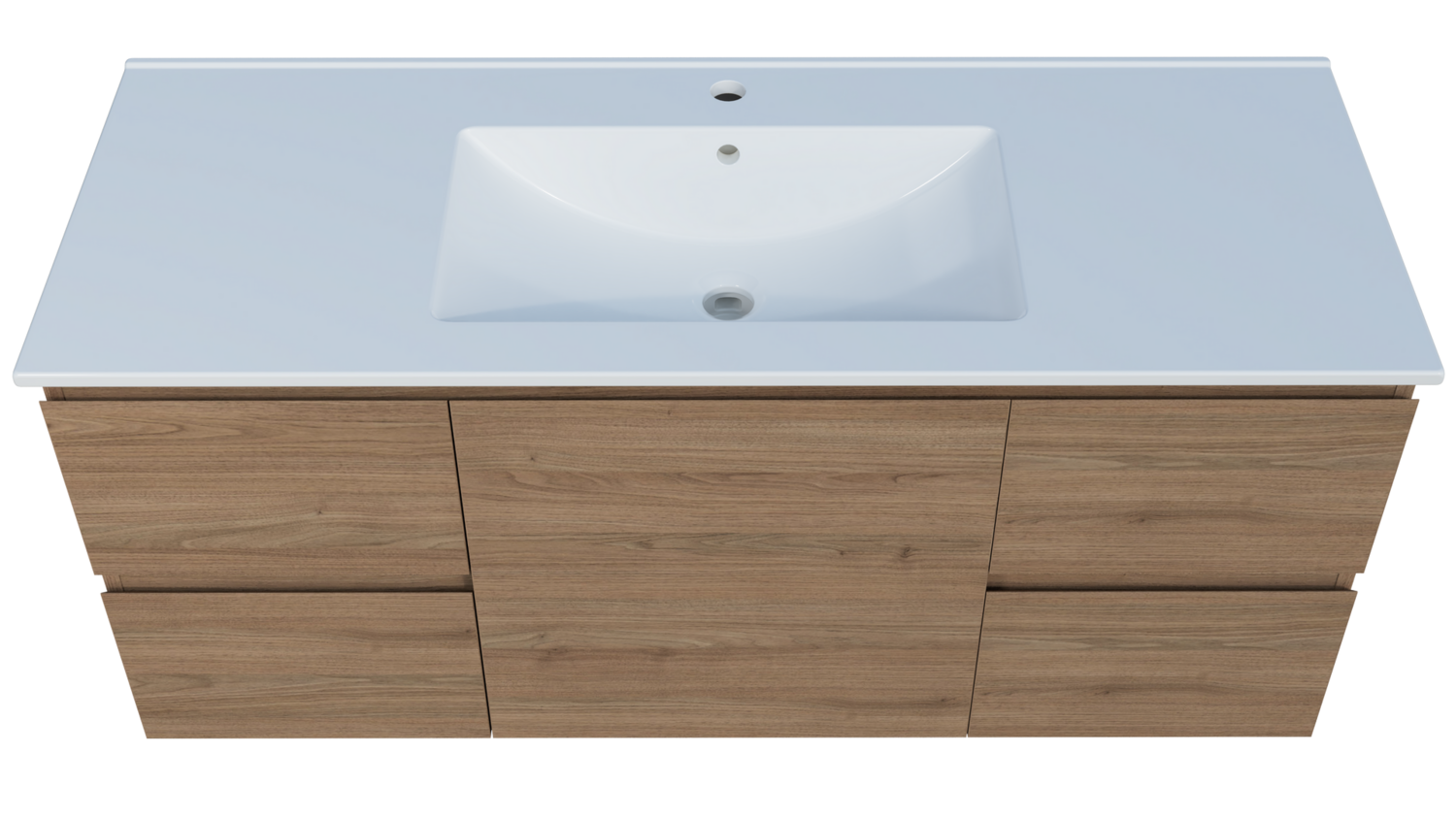 Harmony 1200mm Wall Hung Vanity with 4 Drawers, Style: Tasmanian Oak