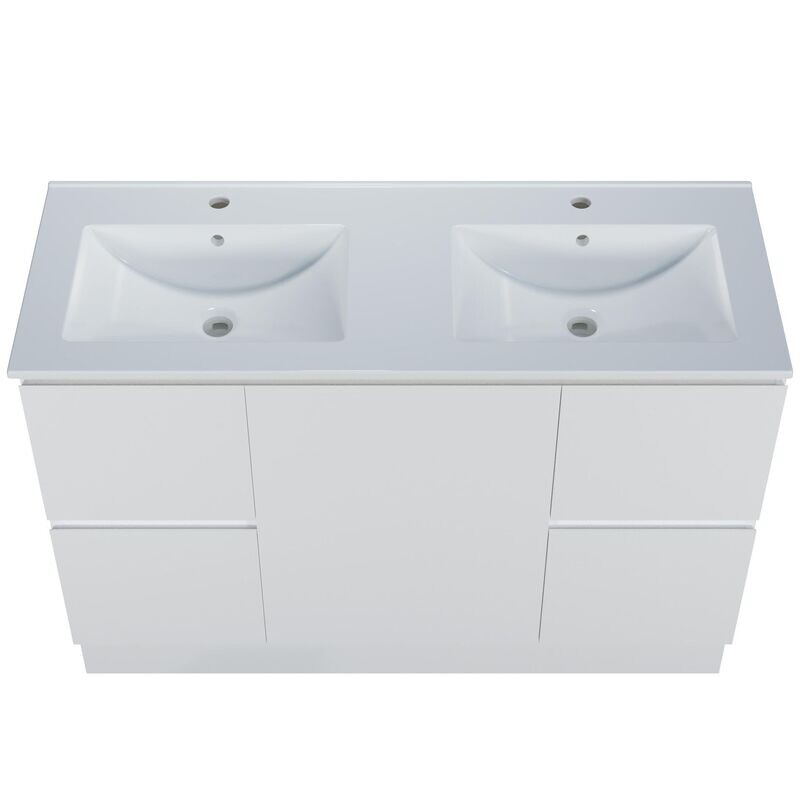 Harmony 1200mm Vanity 4 Drawers with Kicker and 2 Bowls