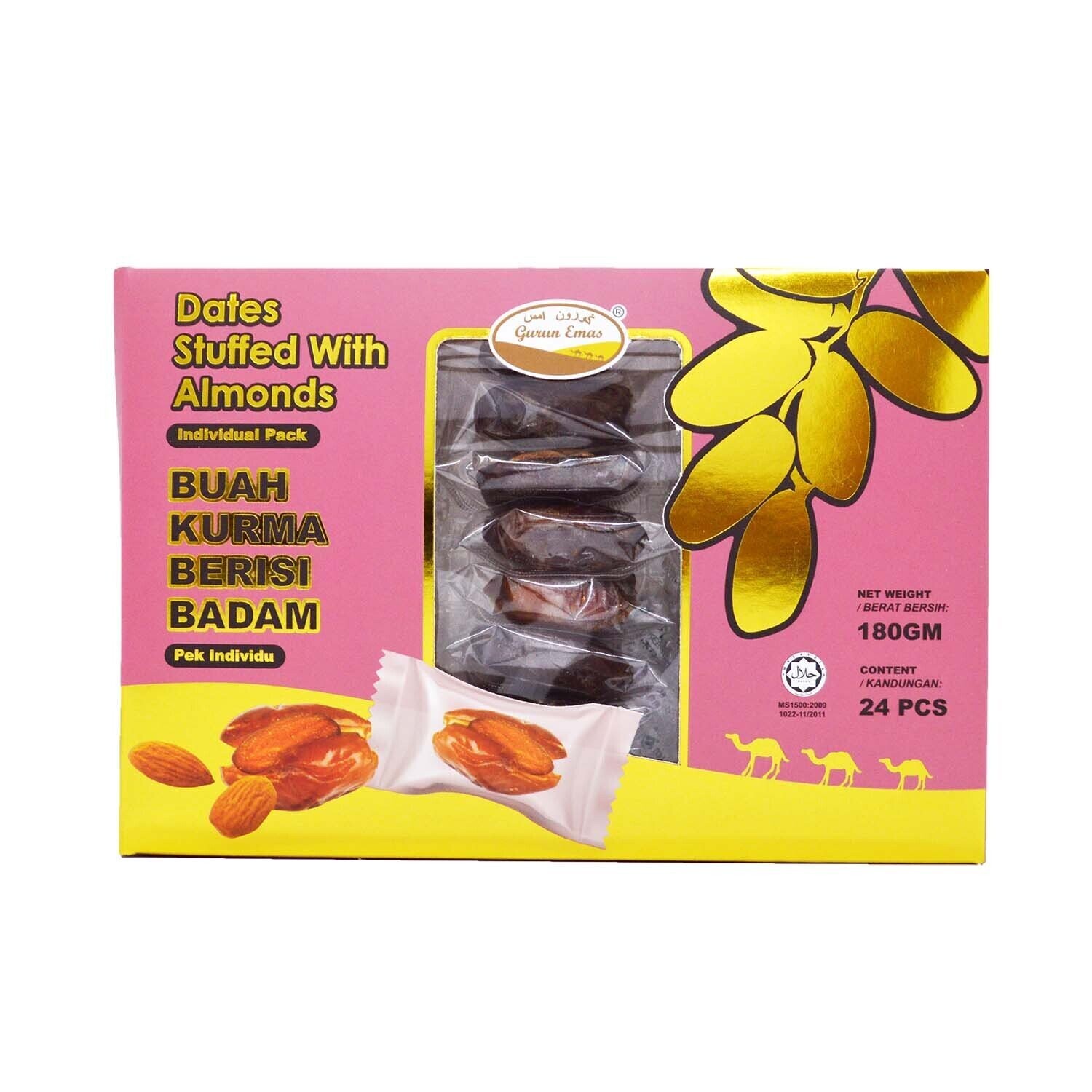 Gurun Emas Dates with Almonds 24pcs Individual Pack