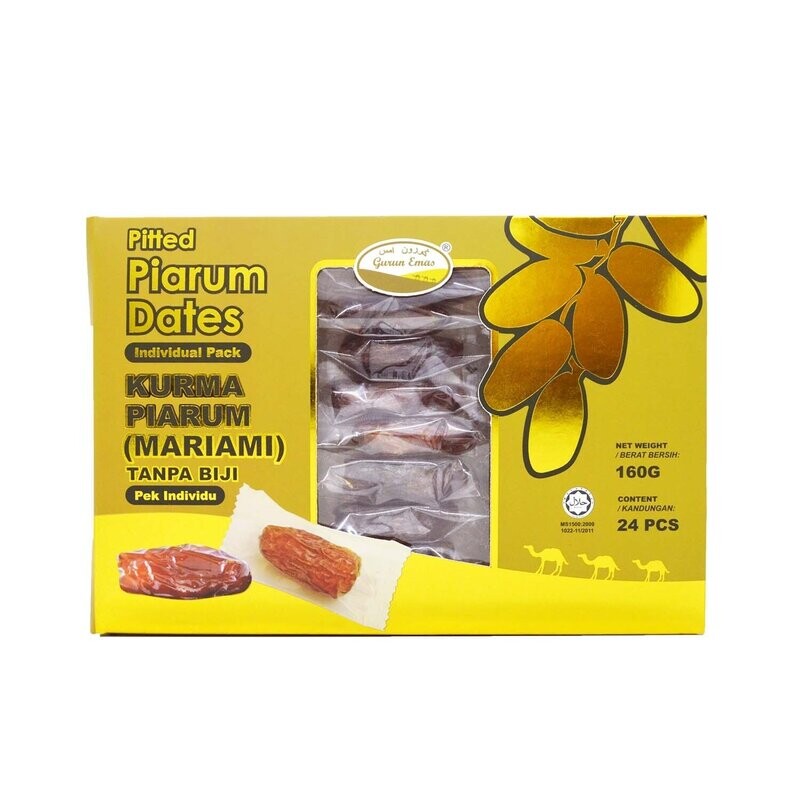Gurun Emas Pitted Piarum Dates 24pcs Individual Pack