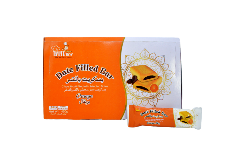 Date Filled Bar Orange 25gm x 18 Packs