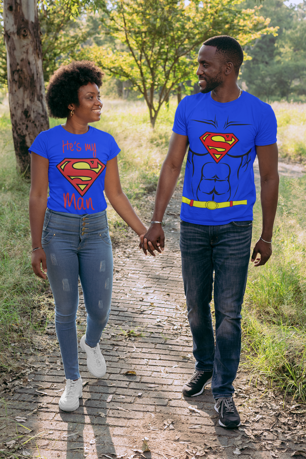 Superman and Supergirl Couple&#39;s Tees
