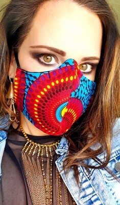 Blue and Red Traditional Mask Blue and Red Traditional Mask