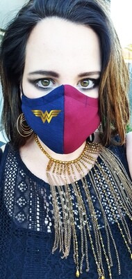 Navy and Maroon Wonder Woman Mask