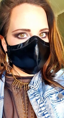 Shiny Faux Leather Material Mask Shiny Faux Leather Material Mask