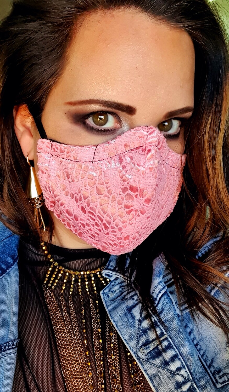 Pink Lace Mask