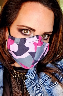 Pink and Grey Camo Mask Pink and Grey Camo Mask