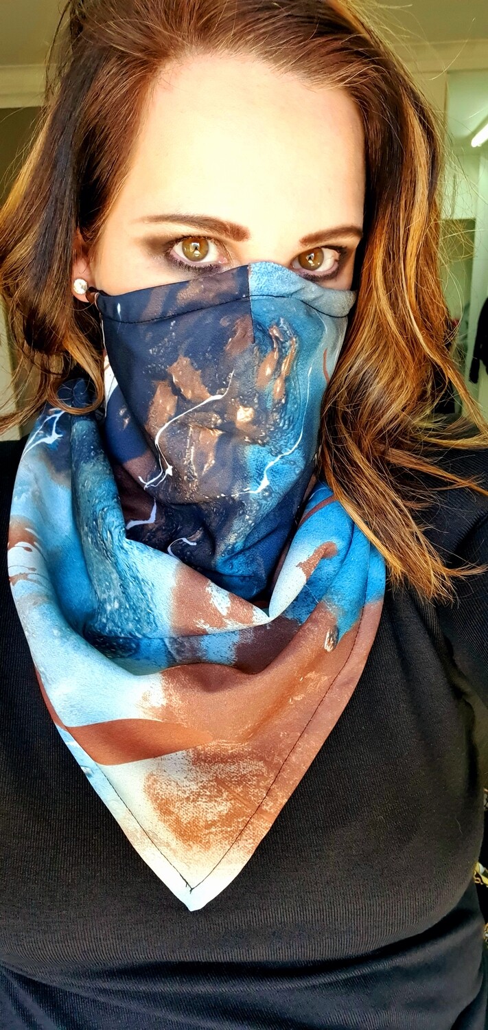 Reversible Paint Canvas Scarf Mask