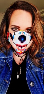 Skin Tone Sugar Skull Sublimation Mask Skin Tone Sugar Skull Sublimation Mask