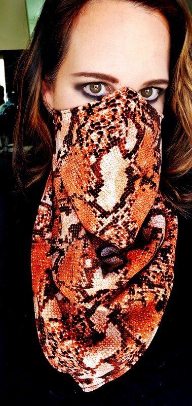 Dark Snake Skin Scarf Mask