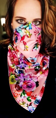 Pink Flower Scarf Mask Pink Flower Scarf Mask