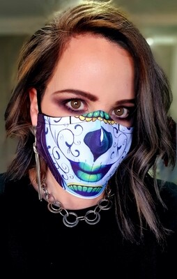 Green Sugar Skull Sublimation Mask Green Sugar Skull Sublimation Mask