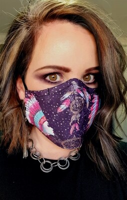 Black Boho Sublimation Mask