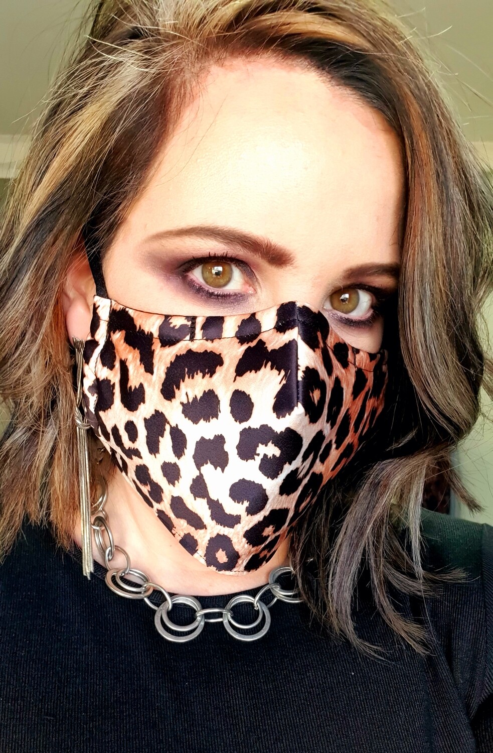 Satin Animal Print Mask Satin Animal Print Mask
