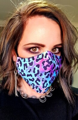 Neon Animal Print Sublimation Mask Neon Animal Print Sublimation Mask