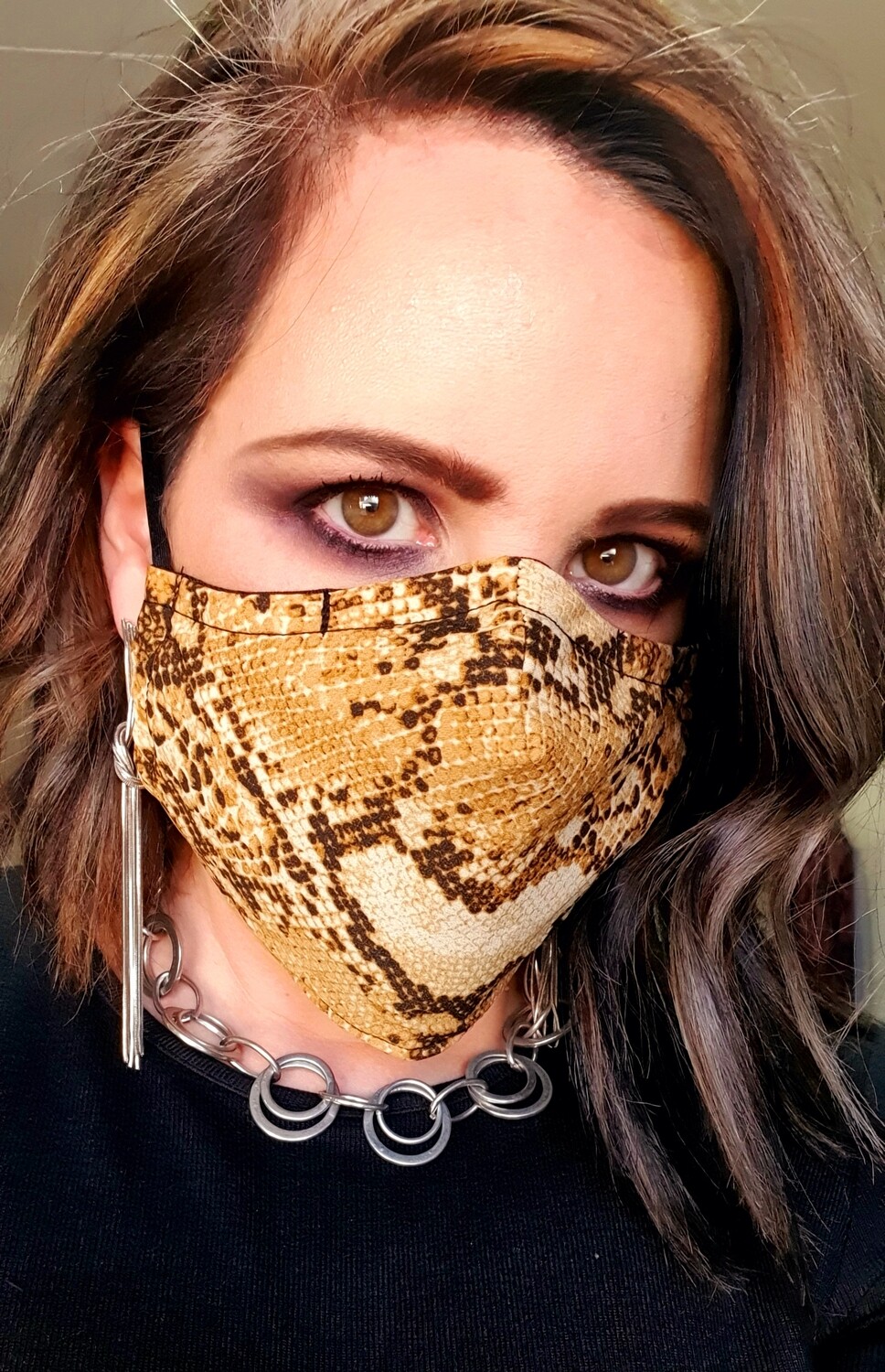 Beige Snake Skin Mask