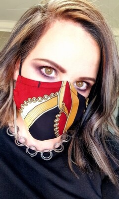 Red and Gold Chain Mask Red and Gold Chain Mask