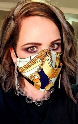 Navy and Gold Chain Mask Navy and Gold Chain Mask
