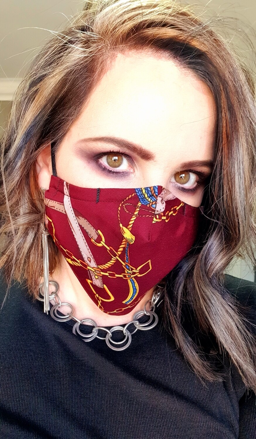 Maroon and Gold Chain Mask Maroon and Gold Chain Mask