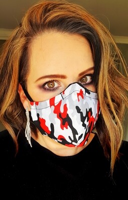 Red and Black Camo Mask Red and Black Camo Mask