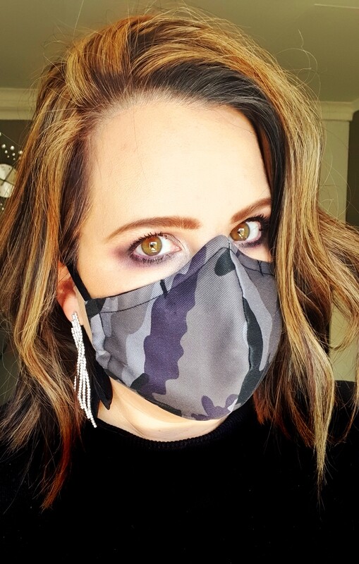 Dark Grey Camo Mask