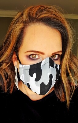 Black and White Camo Mask Black and White Camo Mask