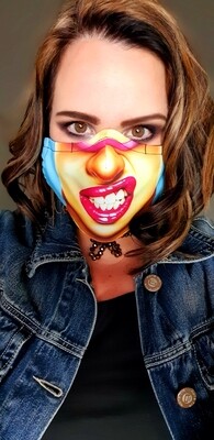 Pink Lips Pop Art Sublimation Mask Pink Lips Pop Art Sublimation Mask