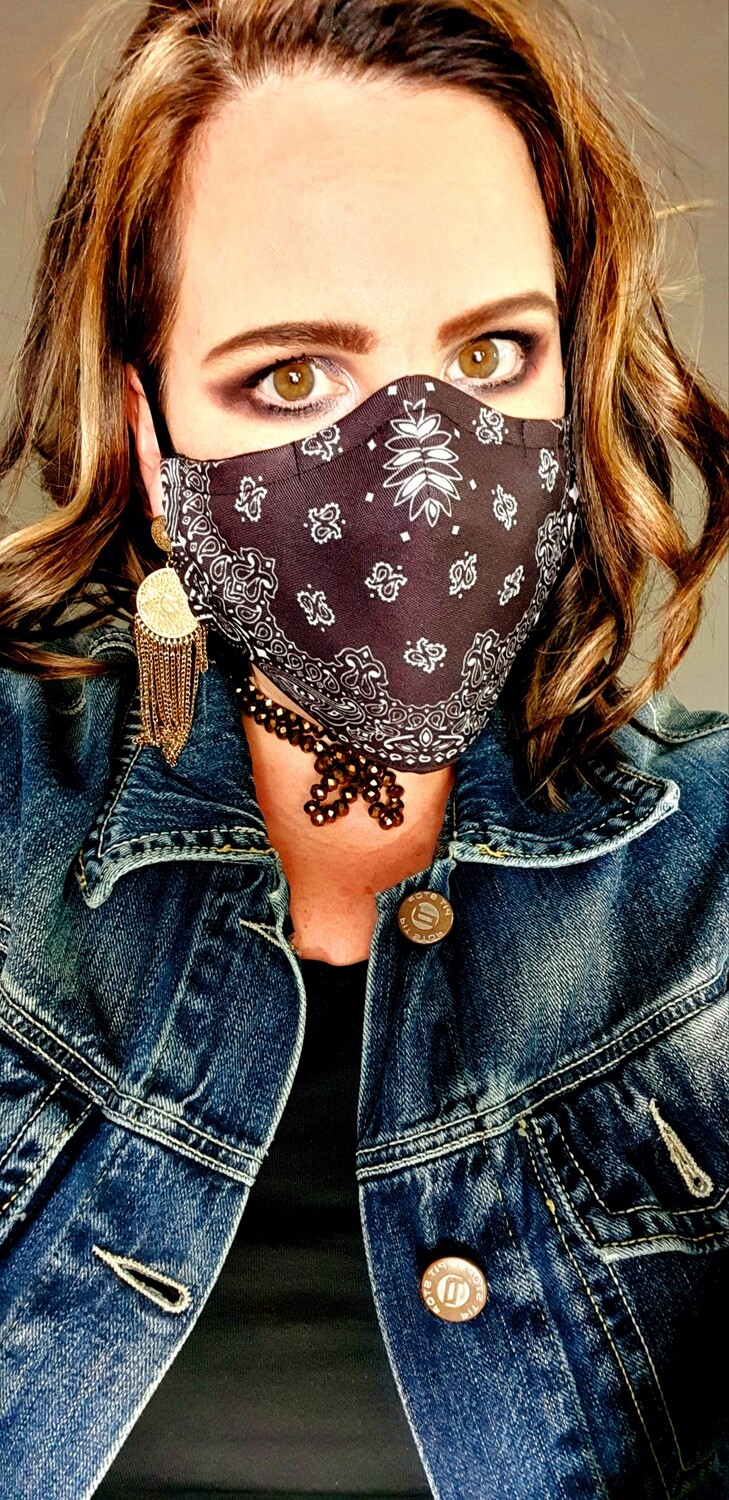 Black Bandanna Sublimation Mask Black Bandanna Sublimation Mask