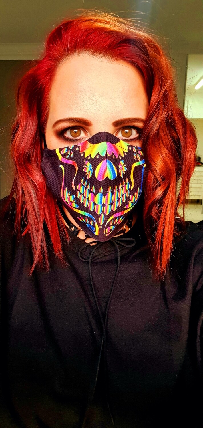 Rainbow Sugar Skull Mask