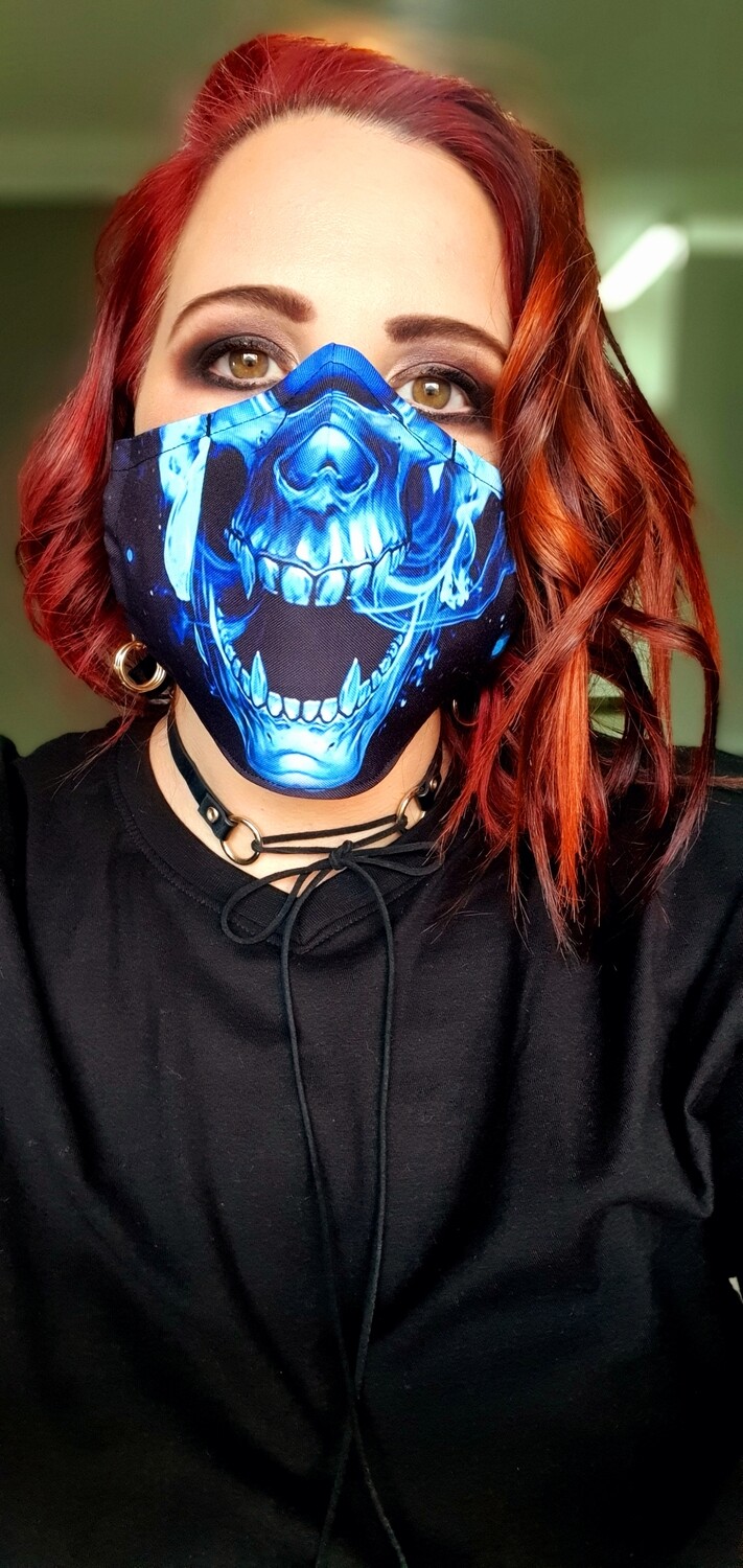 Blue Flame Skull Mask Blue Flame Skull Mask