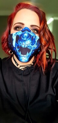 Blue Flame Skull Mask Blue Flame Skull Mask