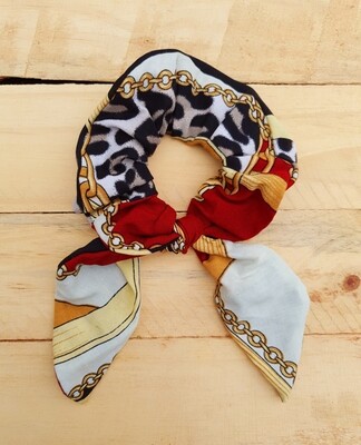 Maroon and Gold Tiger Skin Scrunchie