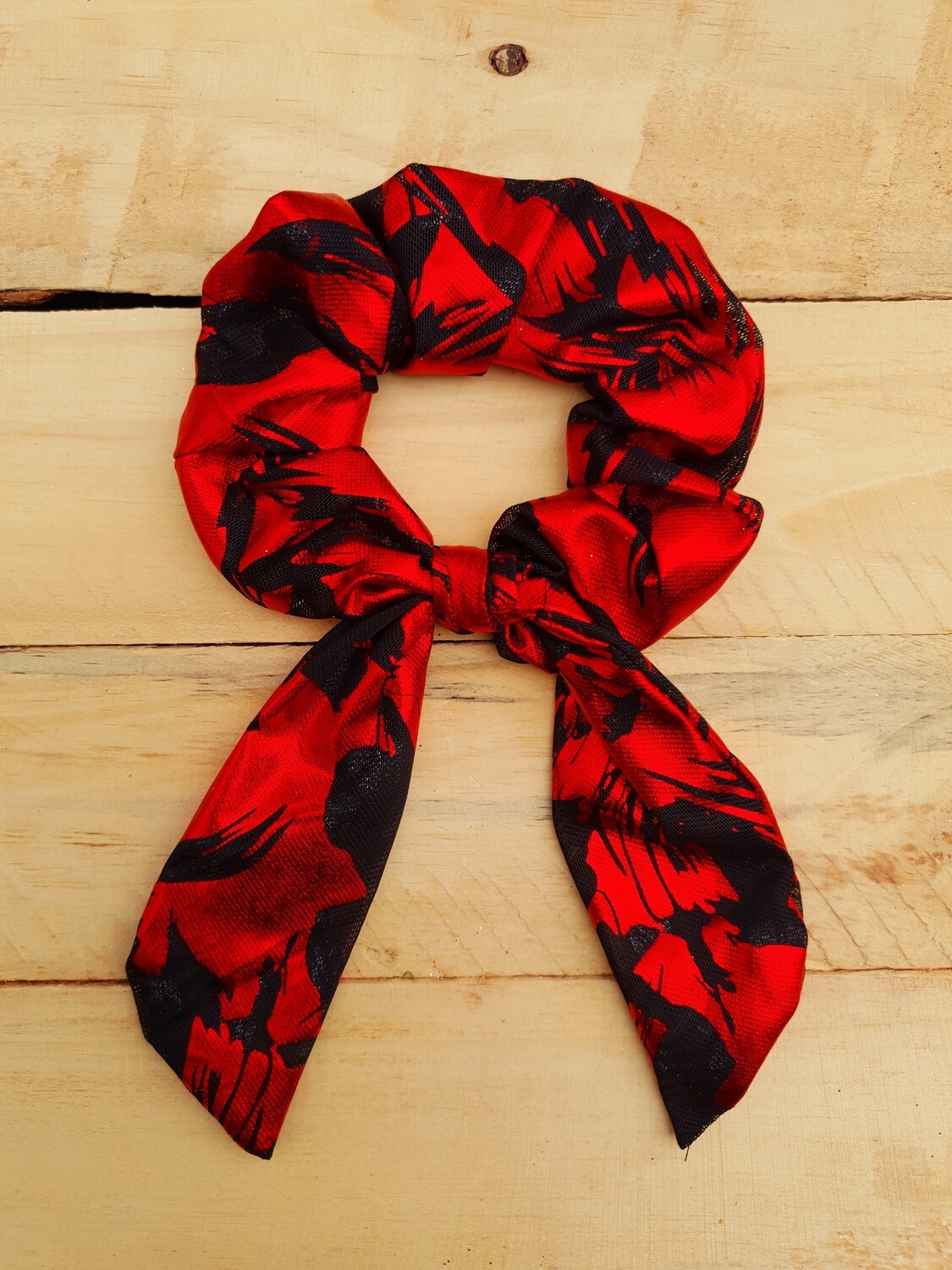 Red Metallic Scrunchie