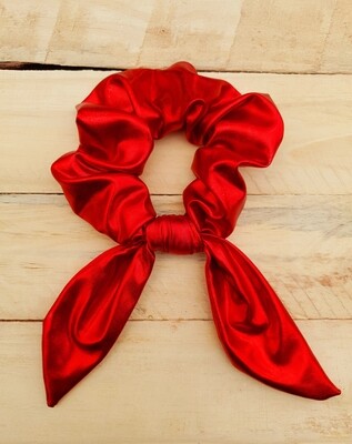 Solid Red Metallic Scrunchie