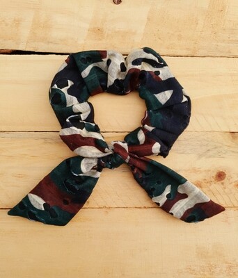 Distressed Camo Scrunchie